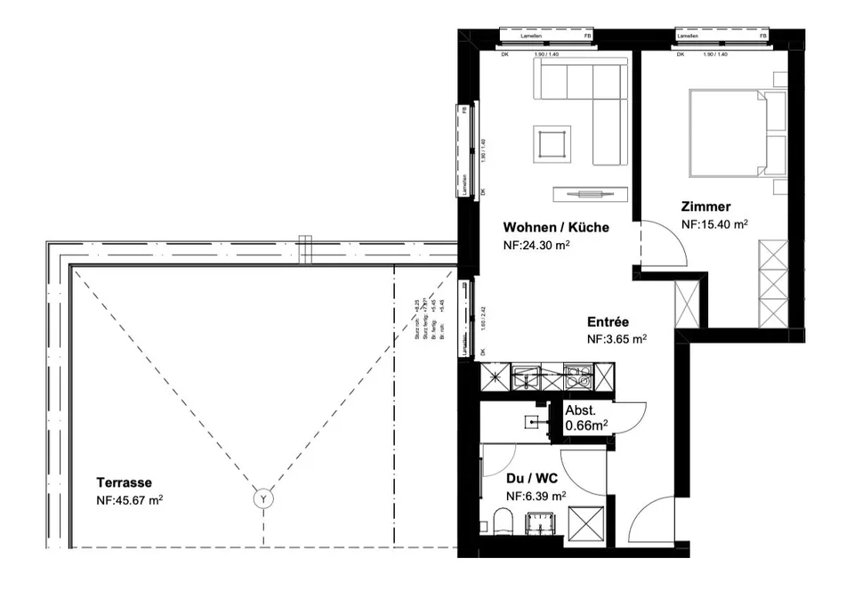 Projet de construction neuve/première occupation - Appartement charmant de 2,5 pièces