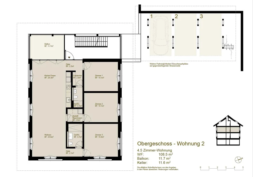 neuwertige 4.5-Zi-Wohnung in unmittelbarer Nähe zum See