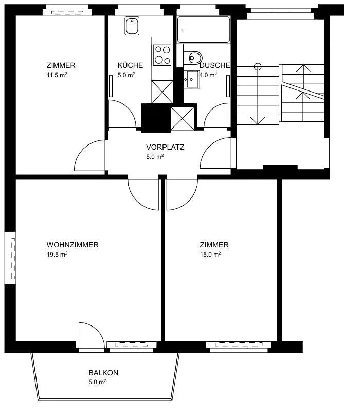 Sanierte und helle 3.0-Zimmer-Wohnung an bestens erschlossener Lage