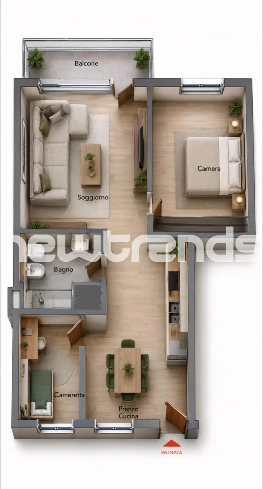 Lugano, sehr gut ausgestattete 3.5 Zimmer vollständig renoviert