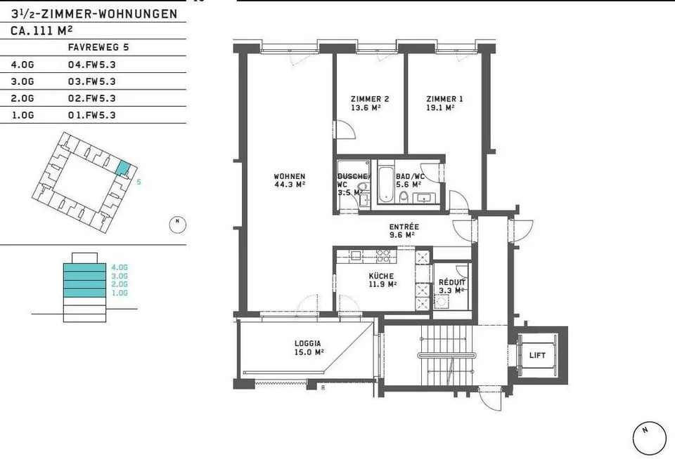Helle und moderne Wohnung im Richti Areal