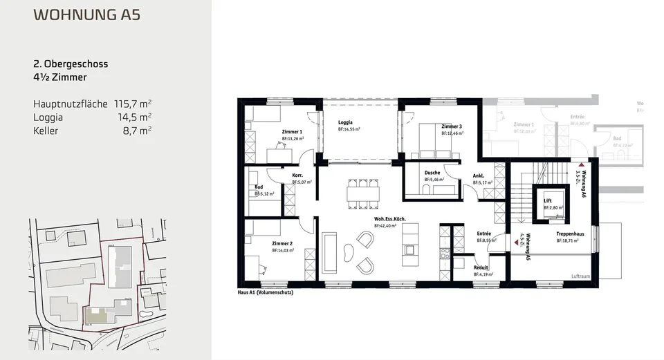 Neubauprojekt in Muri AG  Moderne 4.5-Zimmer-Wohnung an bester Lage