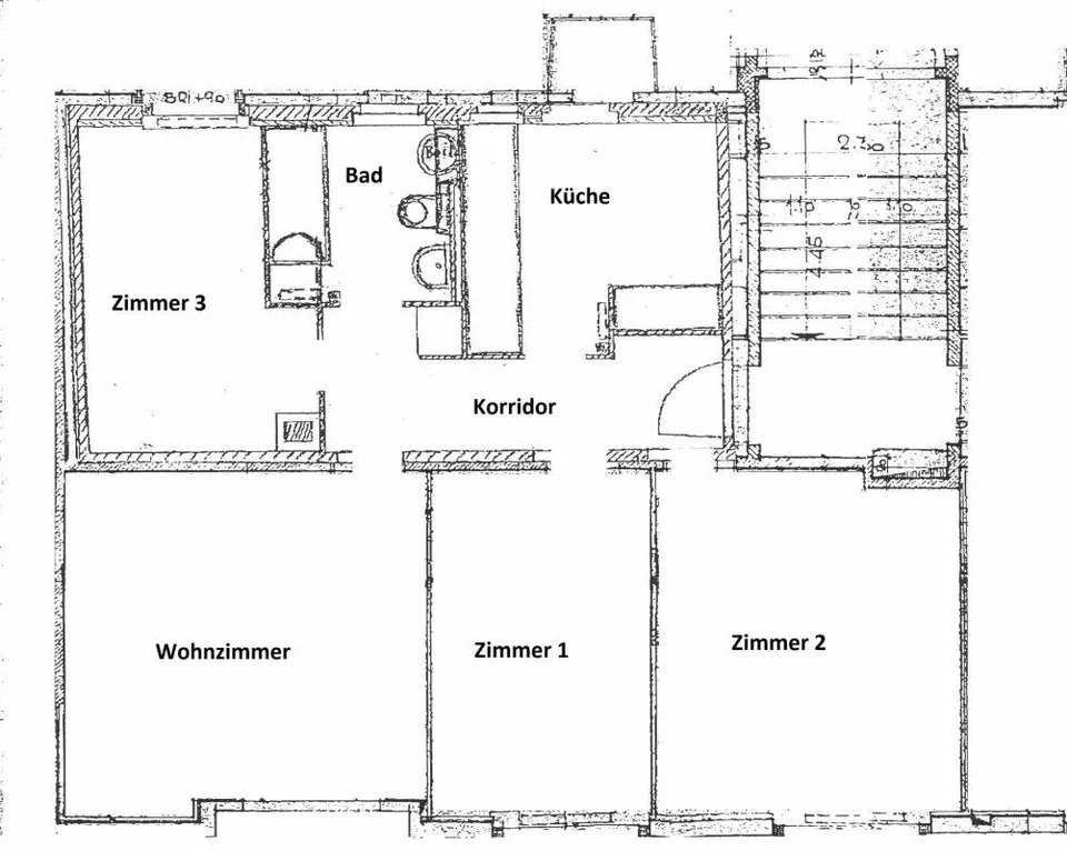 Charming, renovated 4-room apartment with balcony