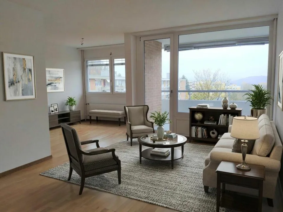 Appartement 4.5 pièces partiellement rénové au 6ème étage à Ittigen avec tour de lavage