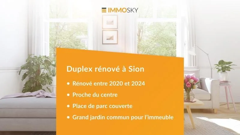 Duplex rénové à Sion - Quartier Gravelone