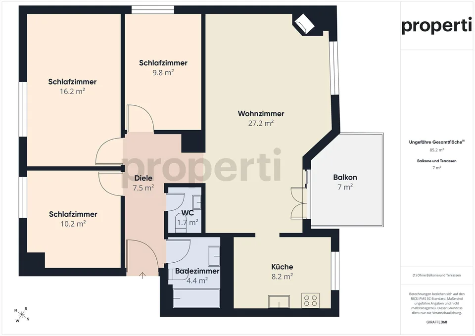 Moderne und lichtdurchflutete Wohnung mit Balkon in Schwaderloch