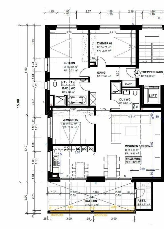 Zu vermieten 4½ Zi.-Erstbezugswohnung an der Käsernstrasse 9 in 835...