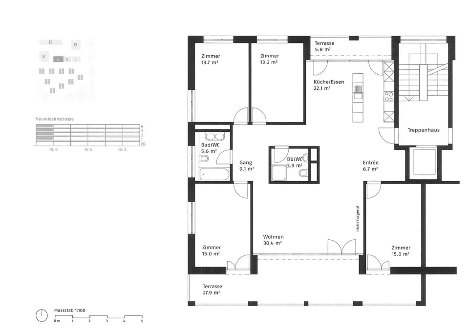 Appartement spacieux 5.5 pièces avec vue lointaine et orientation ensoleillée