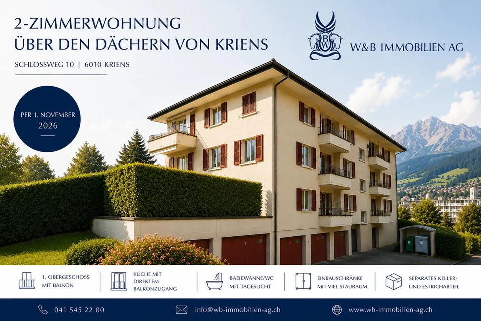 2-Zimmerwohnung über den Dächern von Kriens