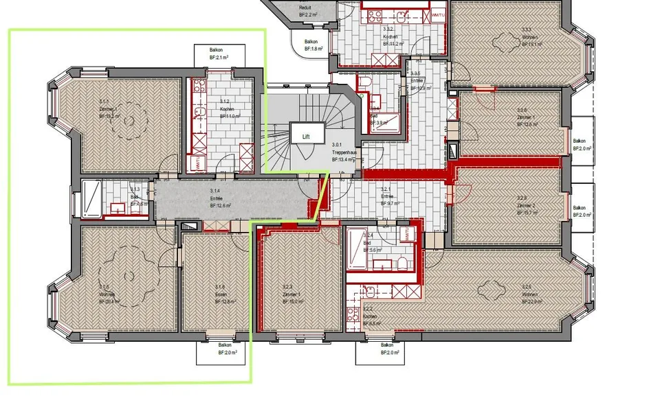 Totalsanierte 3.5 Zi-Altbauwohnung, Nähe Löwendenkmal, Erstvermietung