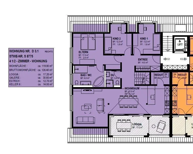 Exklusive 4.5 Zimmer Galeriewohnung mit grosser Loggia und hoc