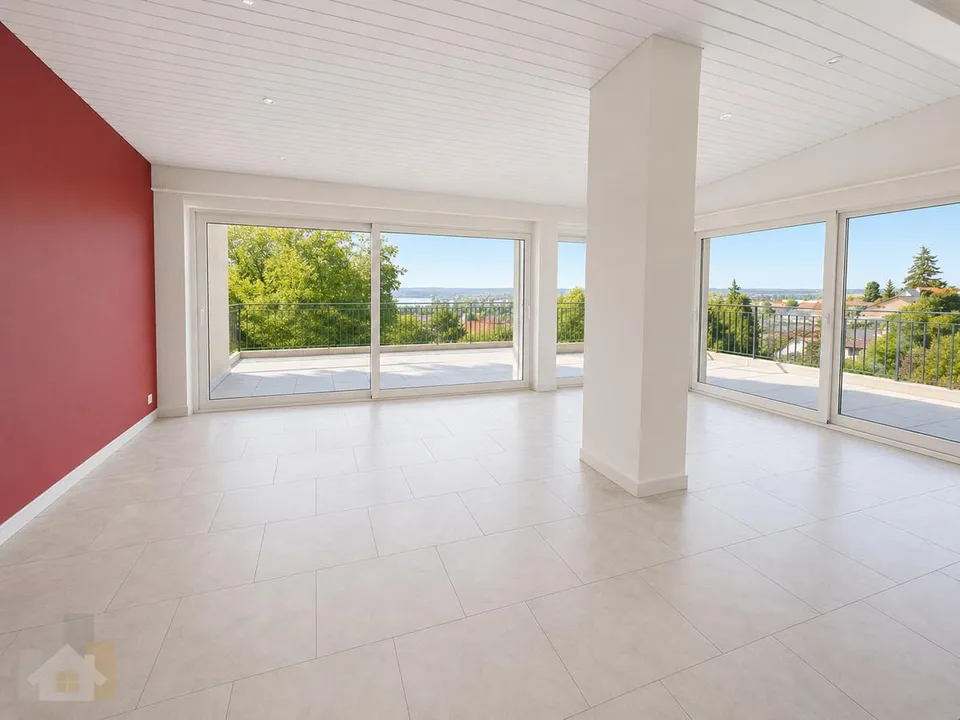 Attikawohnung mit 230 m2 Terrasse, Privatlift und Seesicht