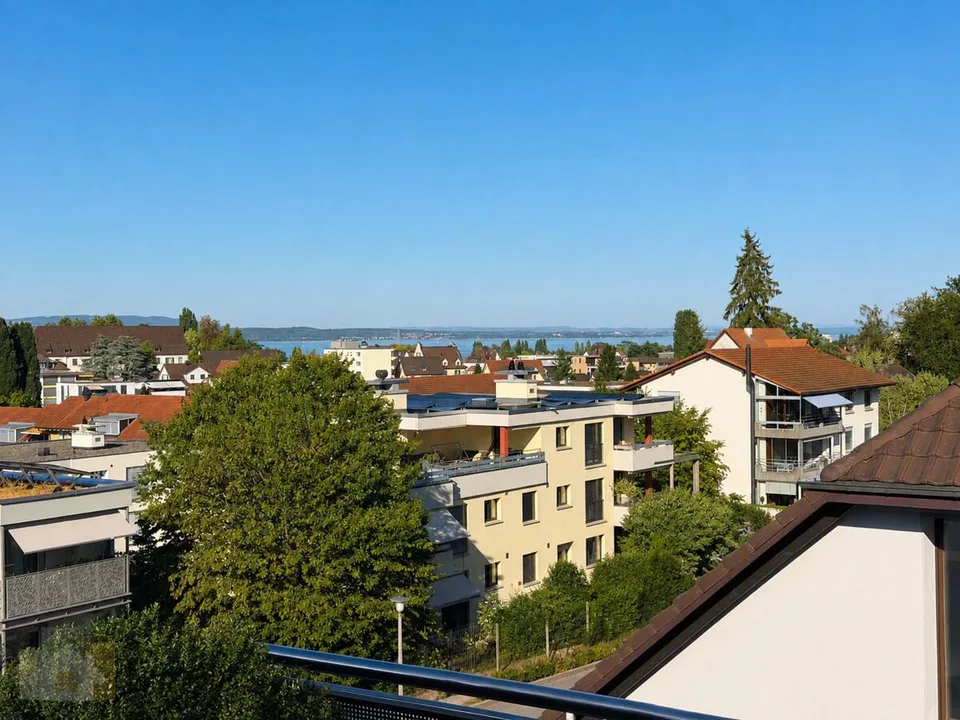 Attikawohnung mit 230 m2 Terrasse, Privatlift und Seesicht