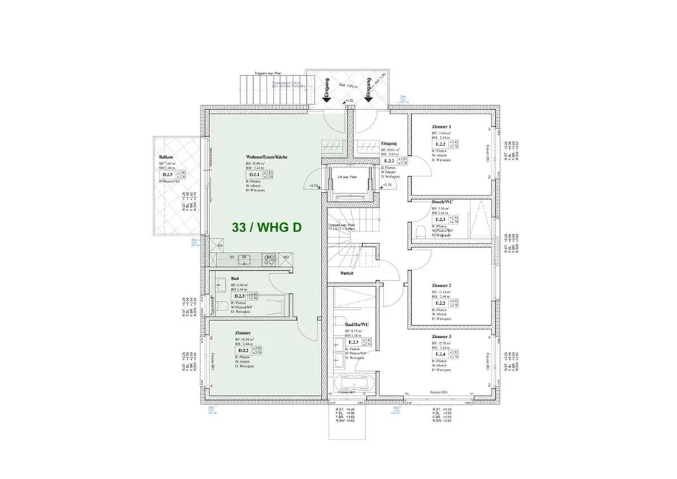 NEUBAU AN TOP LAGE (WHG-D) MIT EIGNE WASCHKÜCHE UND KELLER (14,5 m2)
