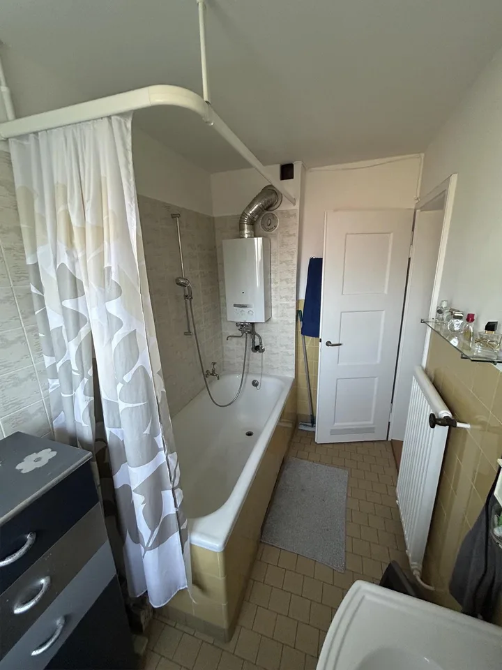 4 Zi-Altbauwng mit kleinem Balkon und grossem Gemeinschaftsgarten