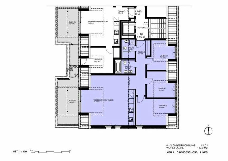 Sonnige 4.5-Zimmer-Dachwohnung mit Eigentumswohnungsstandard
