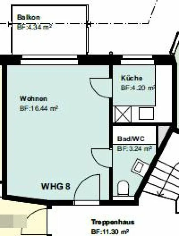 1-Zimmer Wohnung mit Balkon - Zentrale Lage
