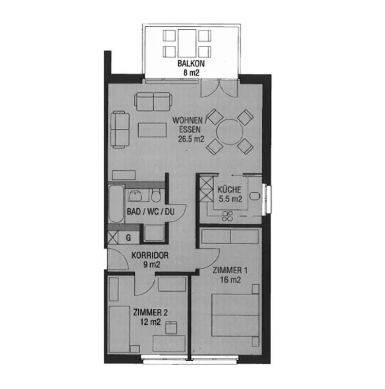 Attraktive 3.5-Zimmerwohnung am Sonnenplatz mit Bergblick