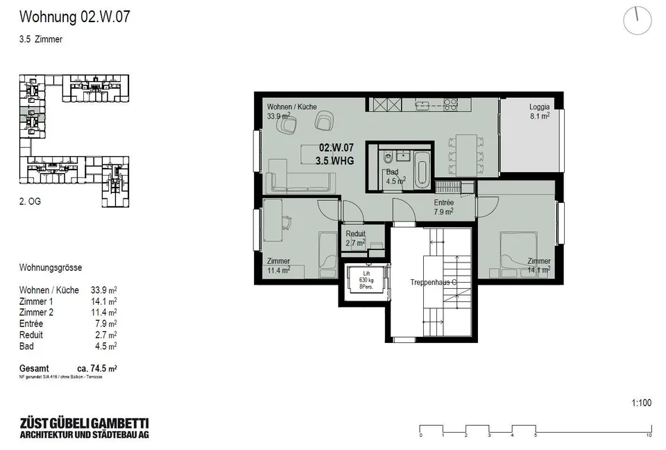 3.5 Zimmerwohnung mit interessantem Grundriss
