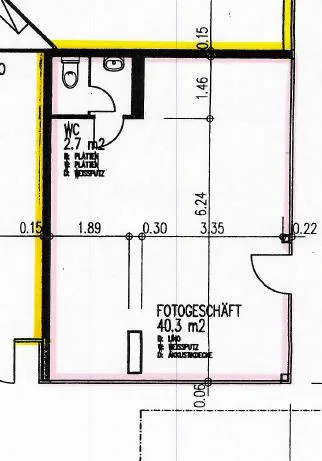 Eck-Laden (ca. 45m²) mit Schaufenster an zentraler Lage in Aesch