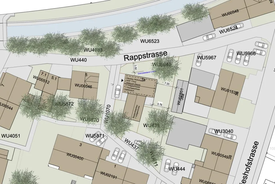 446 m2 Bauland mit Abbruchobjekt an toller Lage in Winterthur-Wülfl...