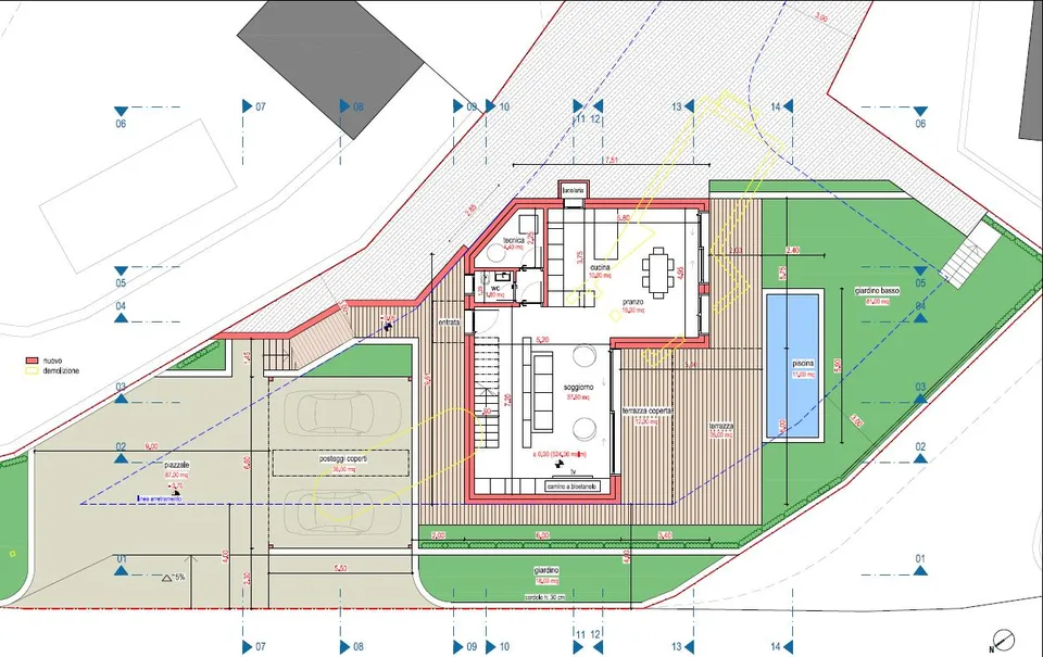 Terreno con progetto di costruzione e vista lago, Dino-Sonvico