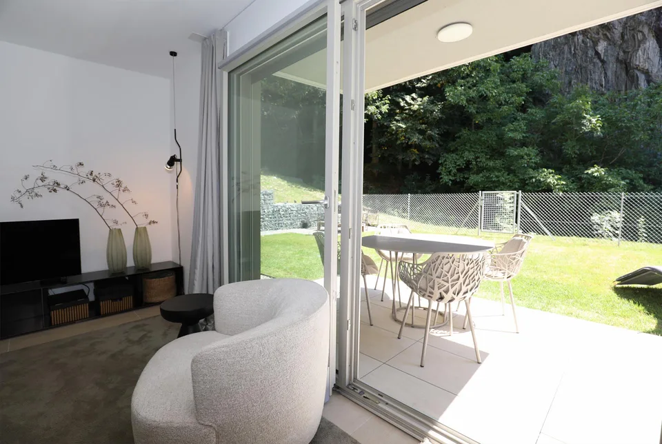 Moderne 2-Zimmer-Neubauwohnung, ruhig gelegen mit Garten