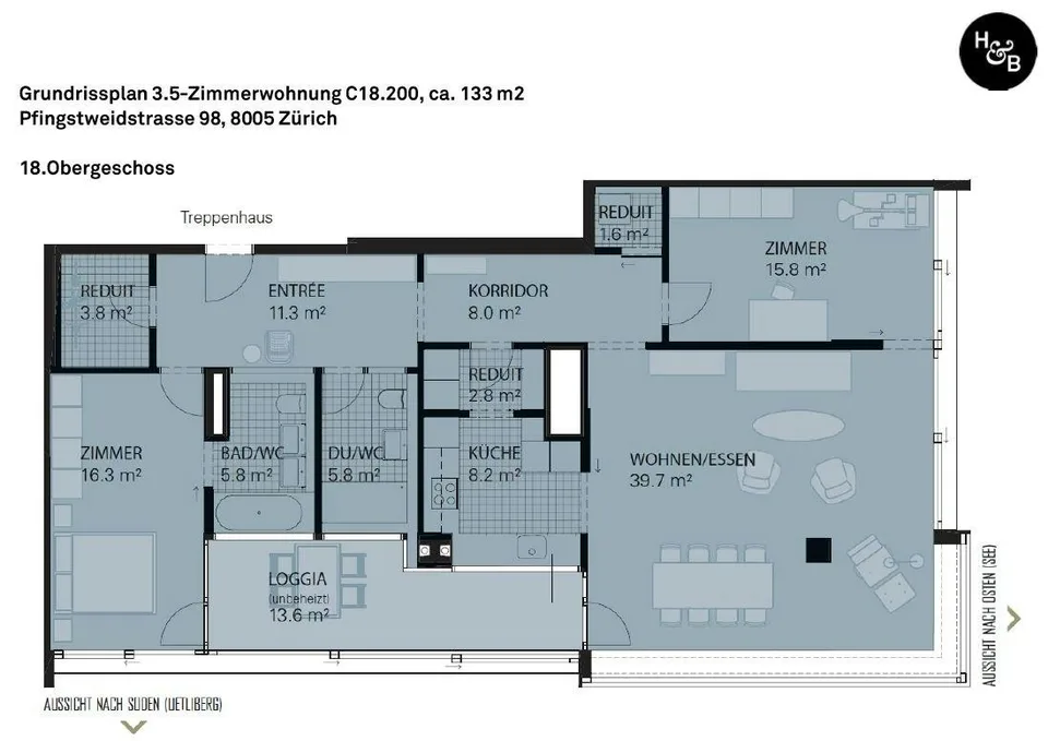 Skyline Living über Zürich - Wohnen im 18. Obergeschoss – foto 13 di 26
