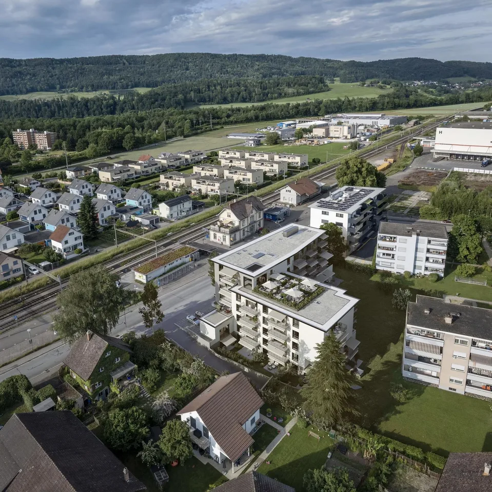 2.5-Zimmerwohnung mit Balkon, gemeinsamer Dachterrasse und Lounge