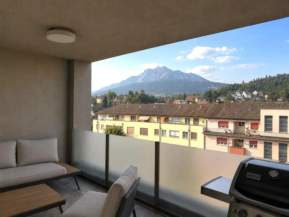 Maisonettewohnung mit Balkon und Dachterrasse mitten in Luzern