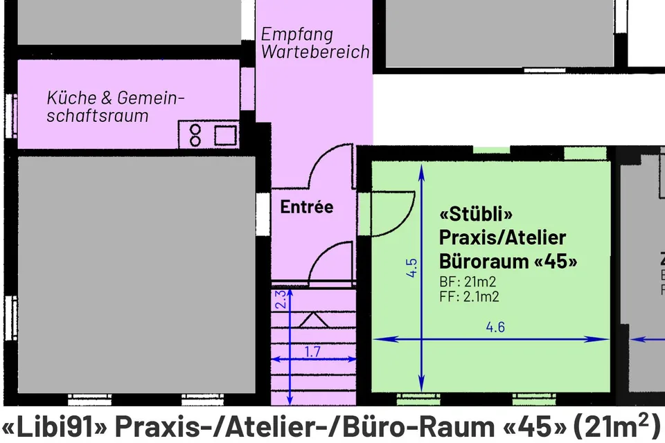 Dein eigener Praxis-, Atelier- oder Büroraum am Herzen von St. Gallen