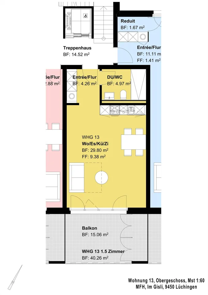 Topmoderne 1.5 Zimmer Wohnung im schönen Lüchingen !