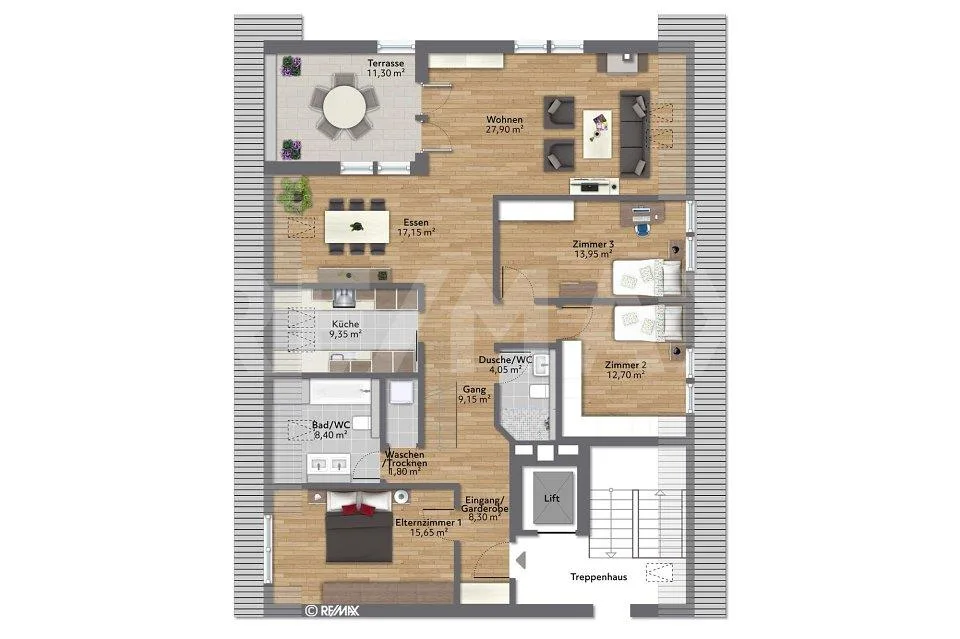 5 ½ ZIMMER ATTIKA-MAISONETTE-WOHNUNG MIT TERRASSE