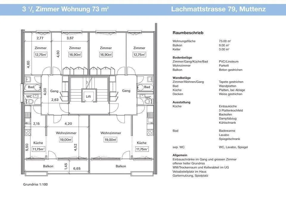 Your new home in Muttenz - attractive 3.5 room apartment