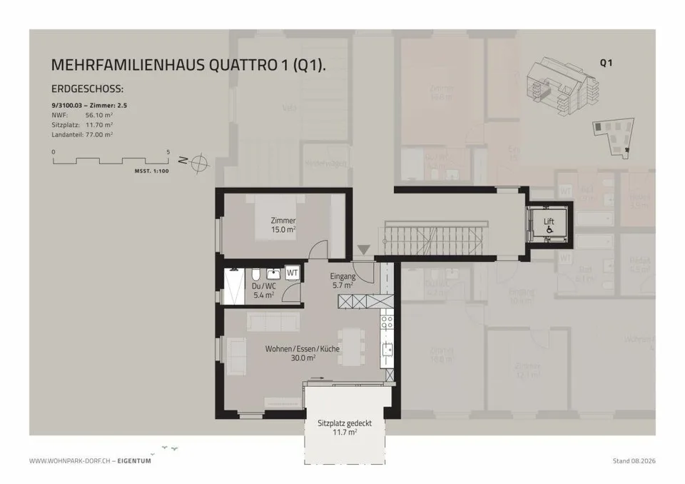 WOHNPARK VILLAGE - LANCER DE LA 2E ETAPPE - APPARTEMENT JARDIN 2,5 PIÈCES