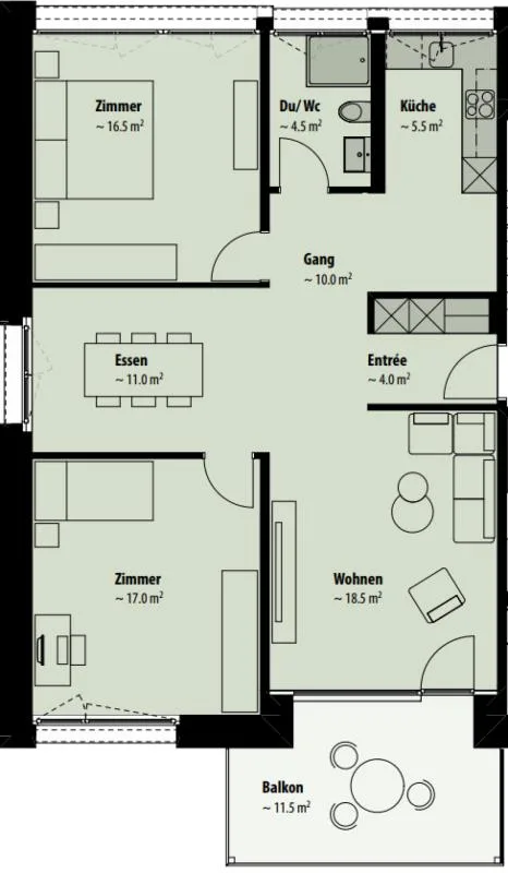 Appartement moderne 3.5 pièces