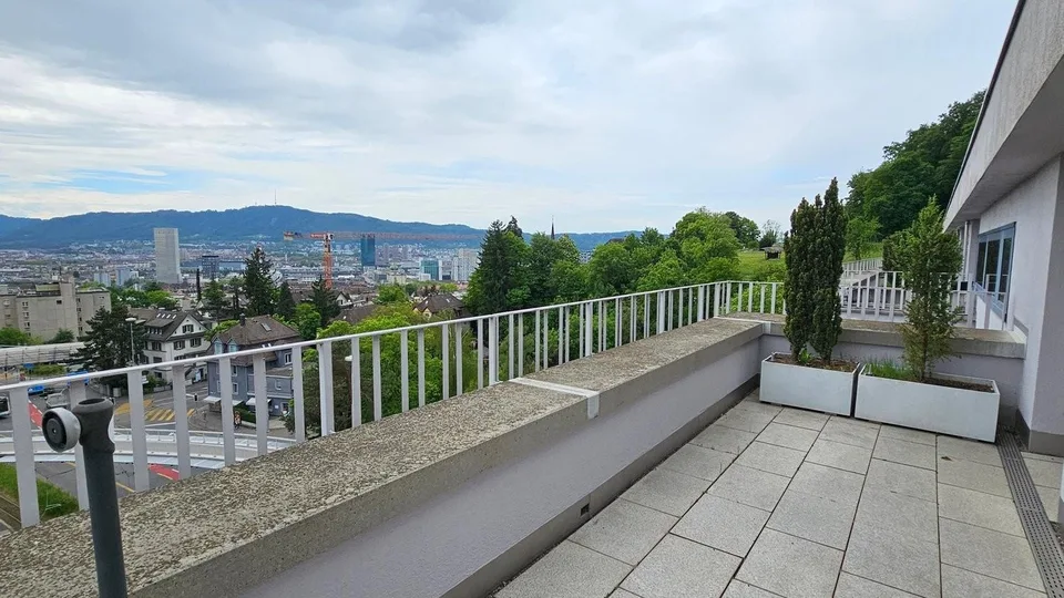 Gekühlte 3.5-Zimmer-Attikawohnung mit Blick über Zürich am Bucheggp...