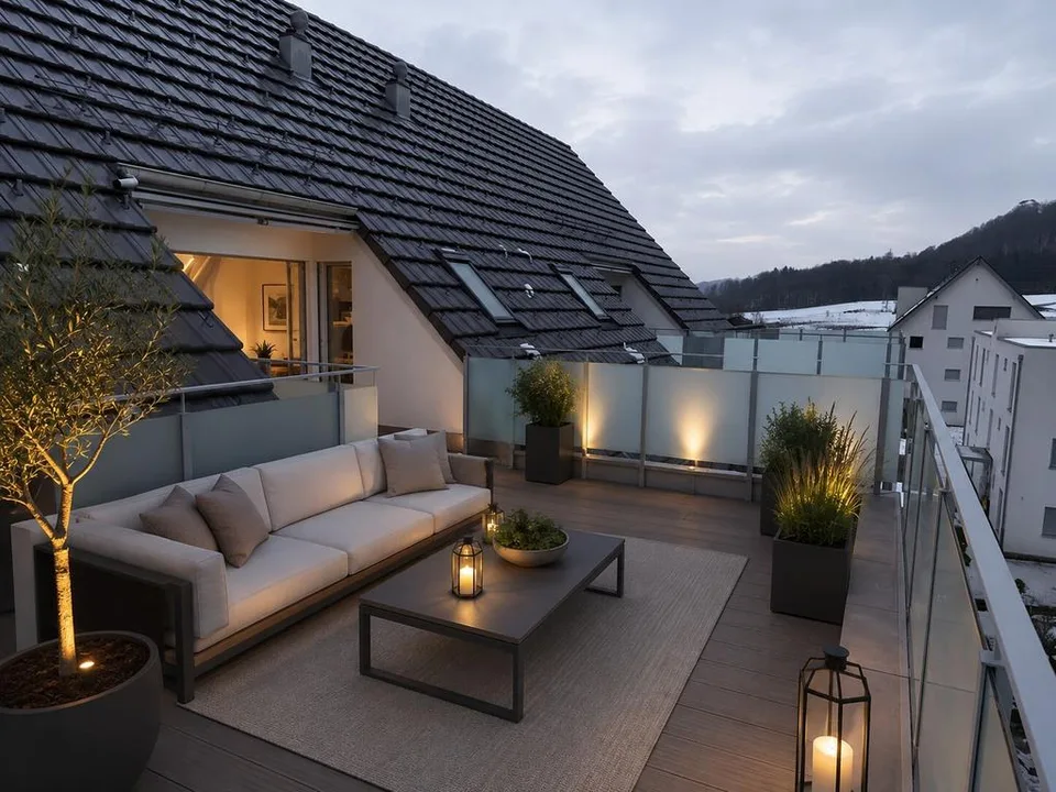 Oasi di benessere con ampia terrazza sul tetto nel verde Birr