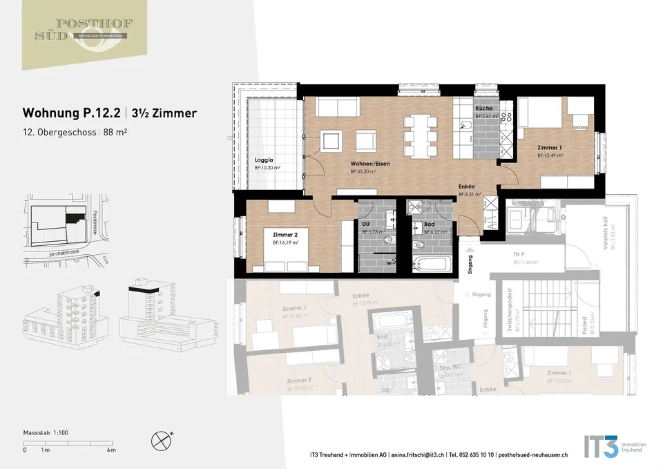 Nuova casa a Neuhausen - appartamento moderno 3.5 locali con vista mozzafiato