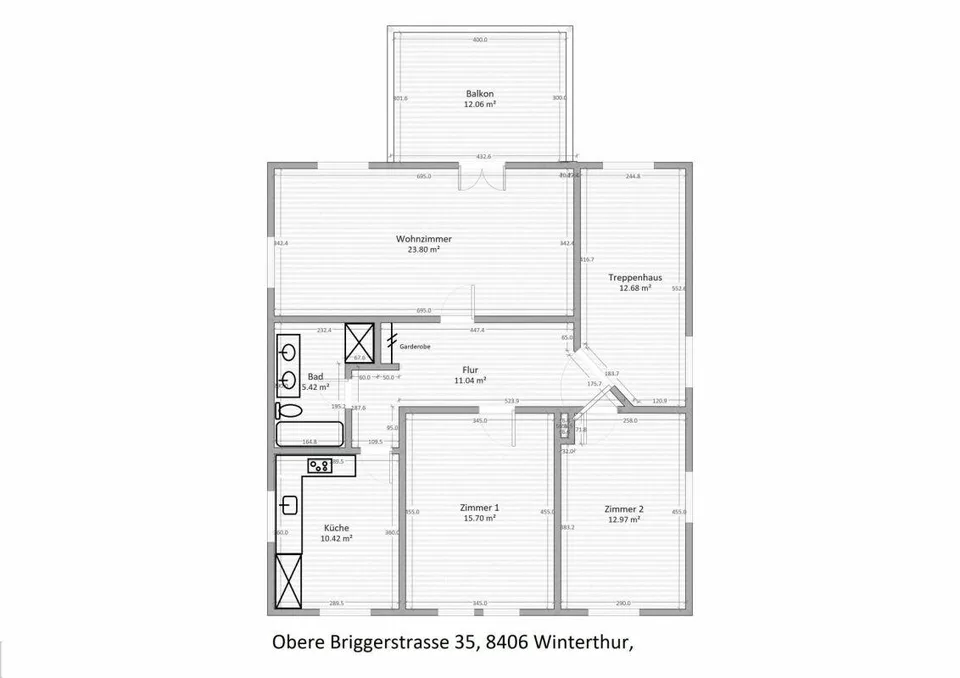 Appartement fraîchement rénové avec grand balcon