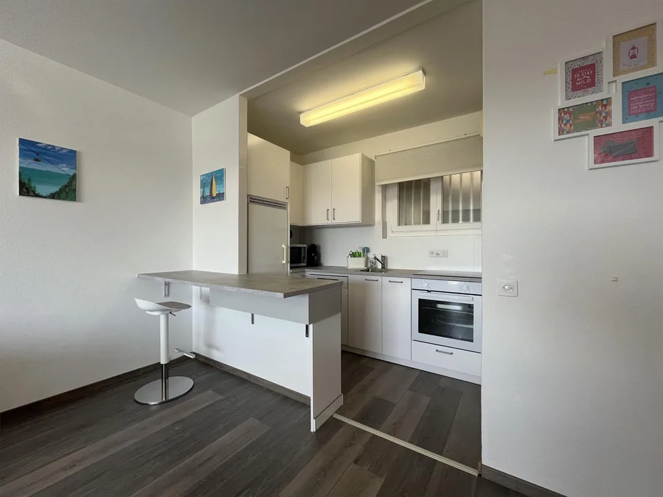 Zweieinhalb-Zimmer-Wohnung mit Möbeln und Seeblick mit Pool in Aldesago