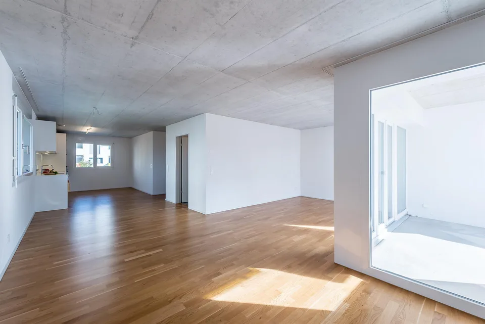 Living space with open kitchen seeks new stories!