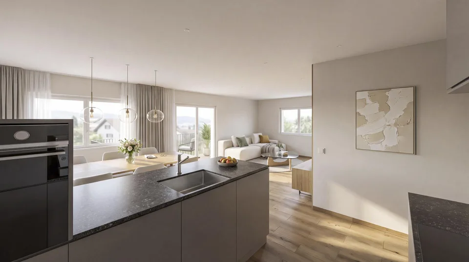 Exklusiver Neubau: 3.5 Zimmer Wohnung im Obergeschoss