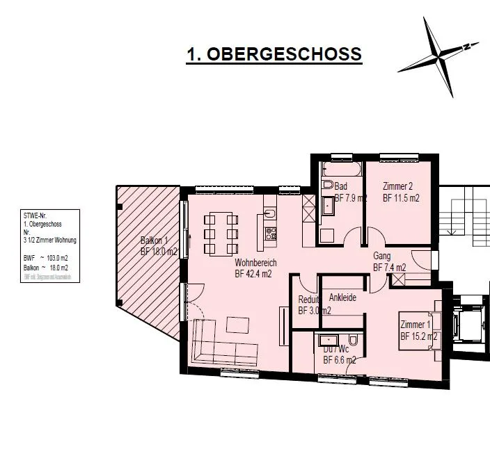 Exclusive new building: 3.5 room apartment on the upper floor