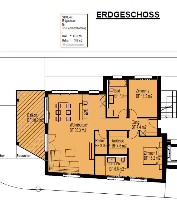 Exclusive new building: 3.5 room apartment with balcony