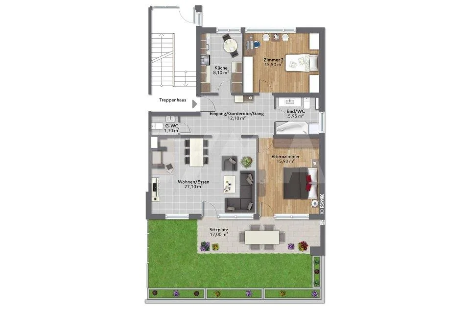 3 ½-ZIMMER-WOHNUNG MIT SONNIGER TERRASSE