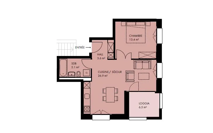 Appartement de 2.5 pièces au 4ème étage, Est - Quartier de l'Orée à...