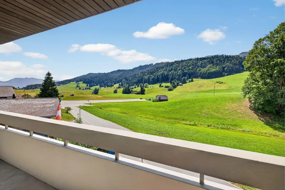 Sunny 2.5-room holiday home with mountain views, cross-country ski trail and ski lift at the door