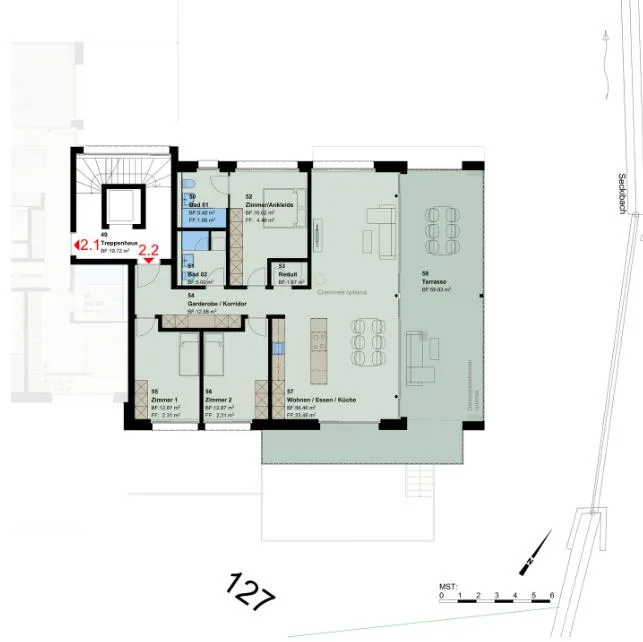 Neubauprojekt: 4.5-Zimmer-Obergeschosswohnung in Untereggen – photo 9 sur 10