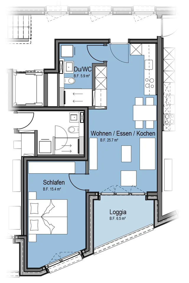 2½-Zimmerwohnung Nr. 22 an zentraler Lage